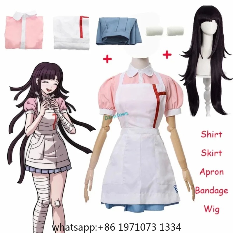 Anime Cosplay Nurse - Danganronpa Mikan Tsumiki Cosplay Outfit With