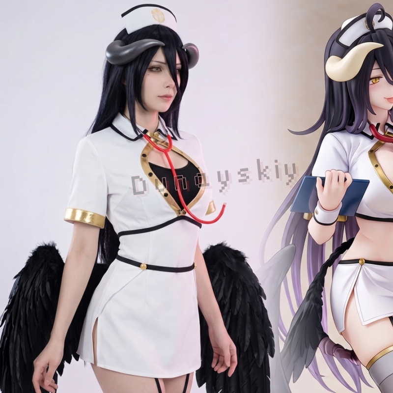OVERLORD Albedo Gothic Angel N - đánh giá và giá Anime Cosplay Nurse