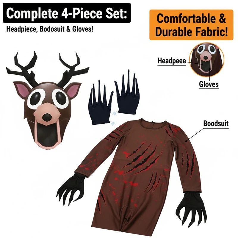 Scary Reindeer Costume for Kid - đánh giá và giá Anime Cosplay Outfit Ideas