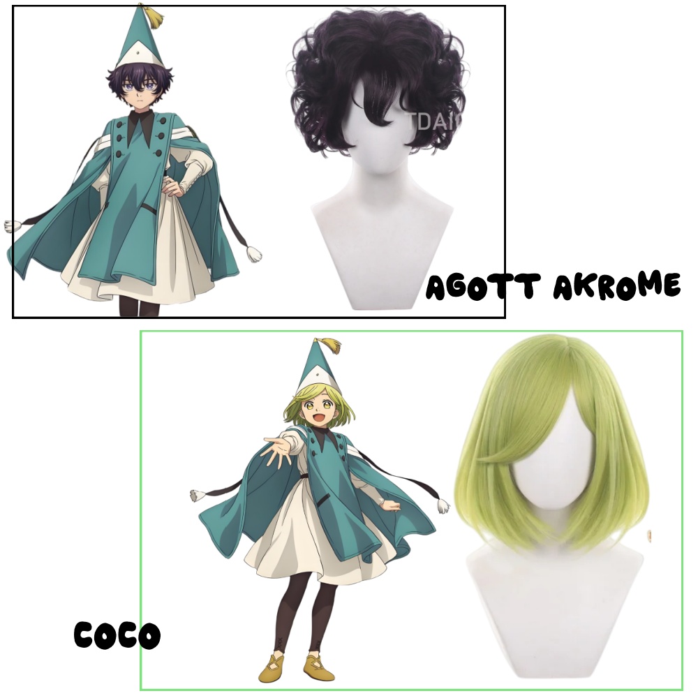 Witch Hat Atelier Agott Akrome - đánh giá và giá Cosplay Anime Black Hair