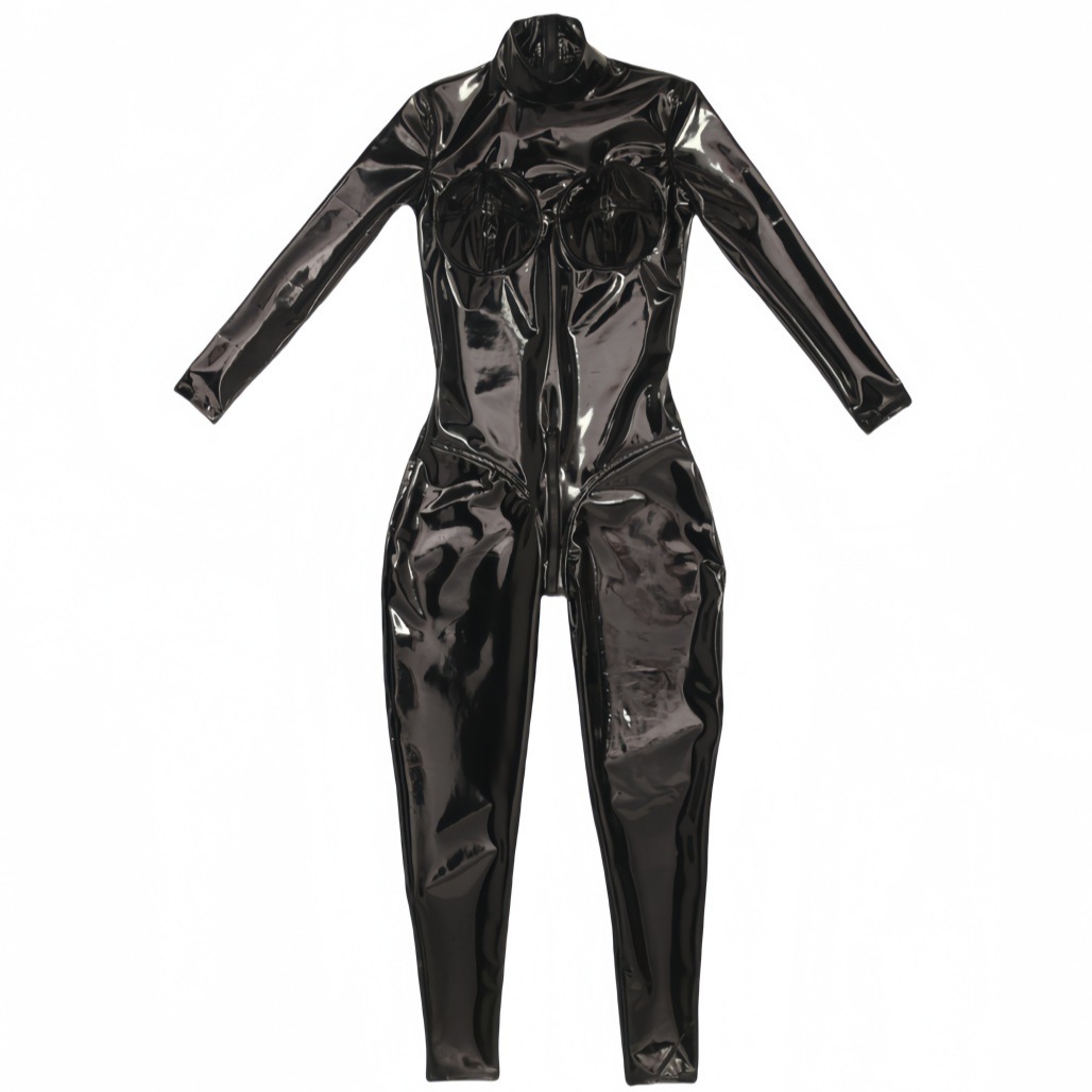 Women Sexy Black Shiny PU Leat - đánh giá và giá Anime Cosplay Jumpsuit