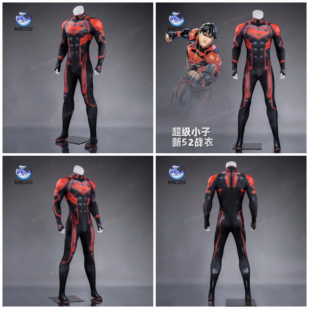 KKCos New 52 Superboy ‌Kon-El‌ - đánh giá và giá Anime Cosplay Outfits Male