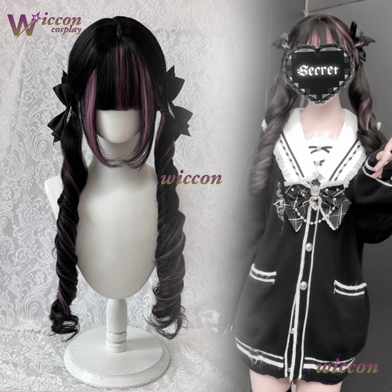 Comic ‌Black Wig with Pink Cos - đánh giá và giá Cosplay Anime Black Hair